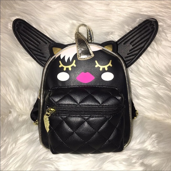 Betsey Johnson 🦄 mini backpack Unicorn black - Picture 2 of 8